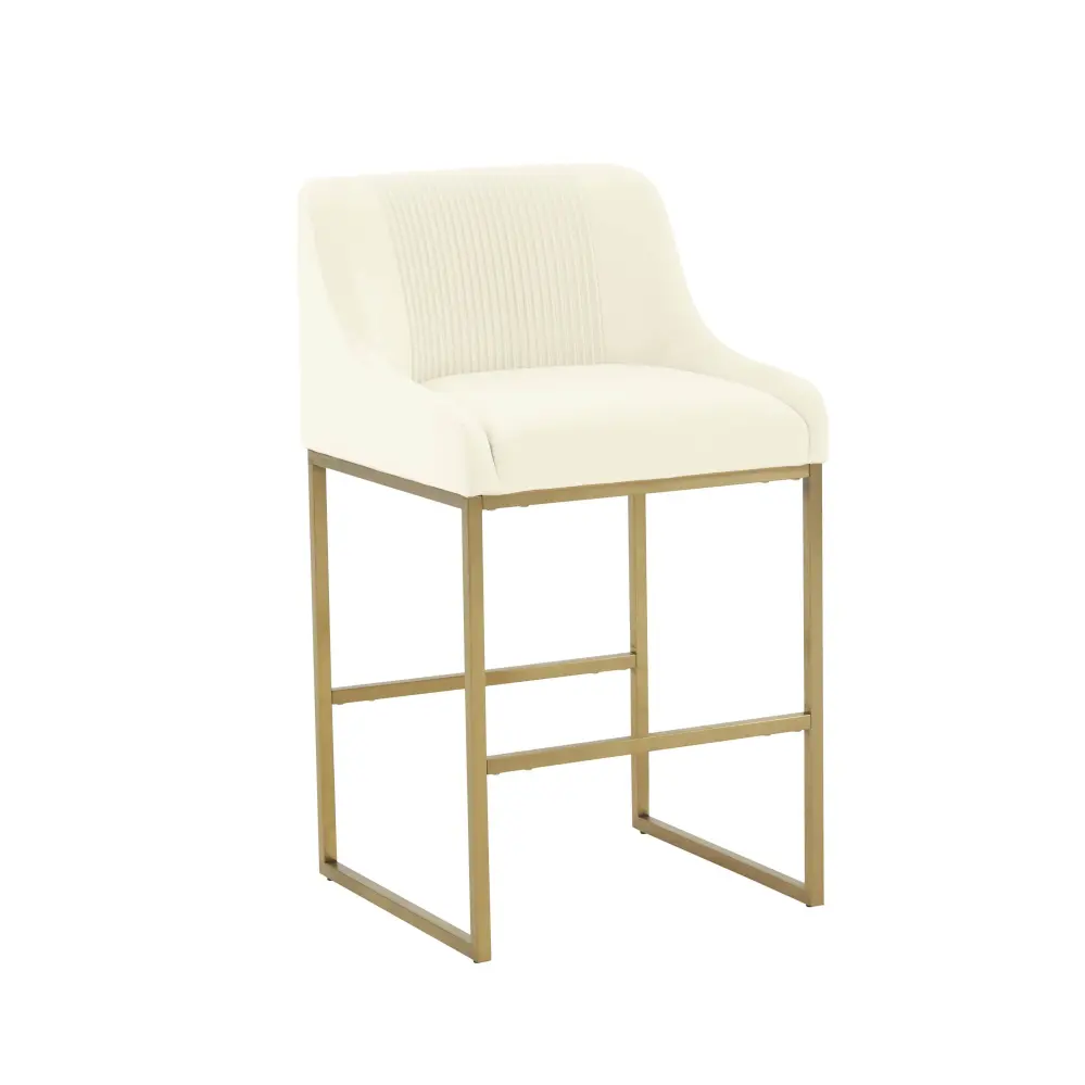 Lisa Cream Pleated Soft-touch Counter Stool