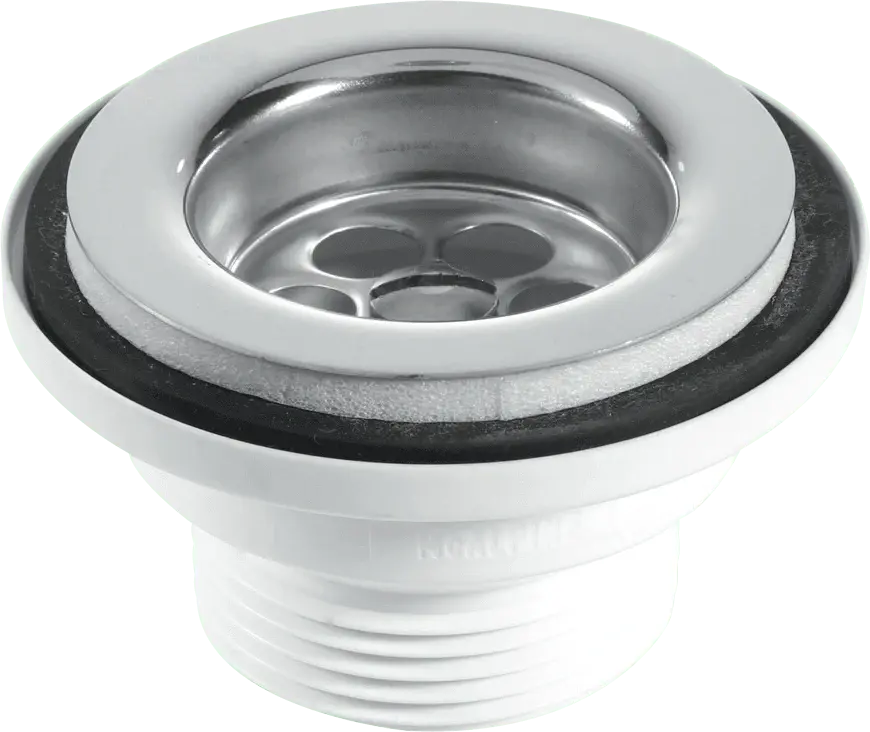 McAlpine BSW2P 60mm Rust-proof Steel Flange Centre Pin Basin Waste Black PVC Plug