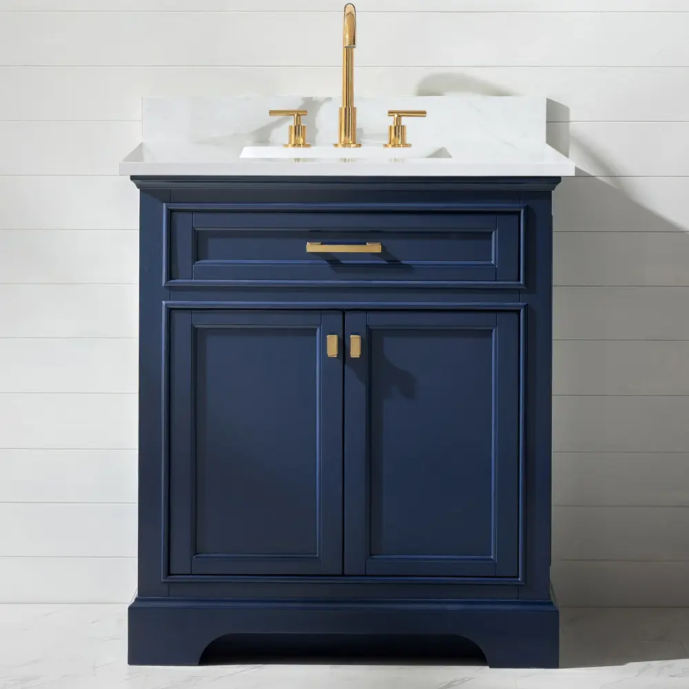 Milano 30" Single Sink Vanity Chalk Quartz Top Home & Workshop