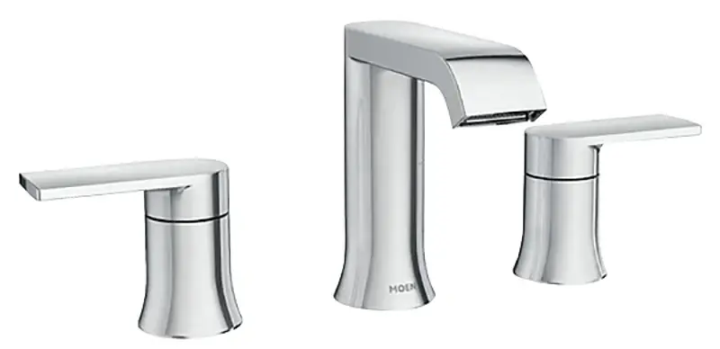 Moen Genta Series 84763 Bathroom Faucet, 1.2 gpm, 2-Handle, 3-Faucet Hole, Metal, Chromium, 8 Faucet Centers