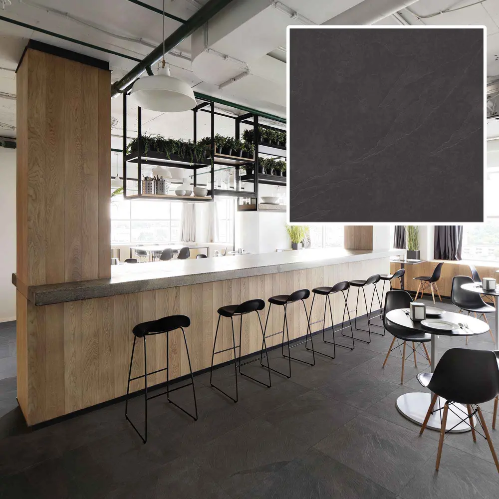 Mustang Slate Matte Ebony Porcelain Tile, 24'' x 24'' (11,62 ft2)
