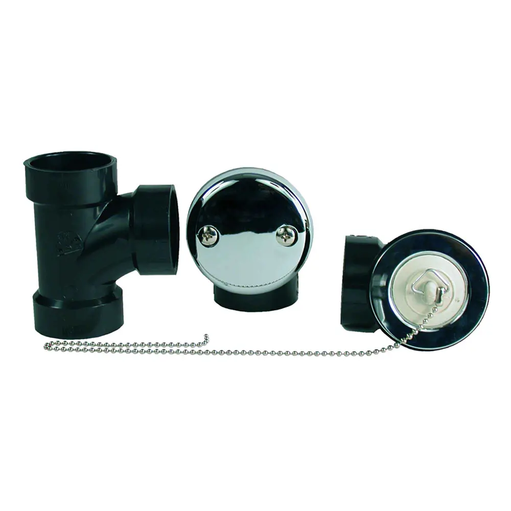 Overflow and Plug Chain Shiny metal Finish ABS Fittings, 1-1/2"