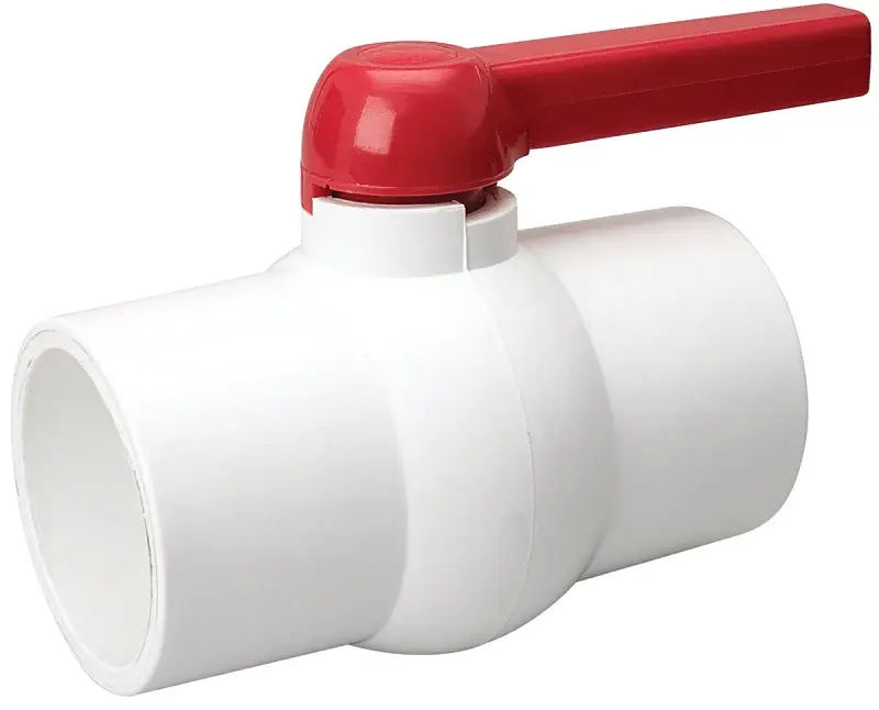 Precision B & K 107-640 Ball Valve, 3 Connection, Compression, 150 psi Pressure, Hand-crank Actuator, PVC Body