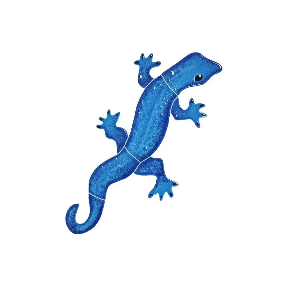 Premium Quality Artistry Mosaics Gecko (8" x 4", Sapphire Ceramic Swimming Pool Mosaic