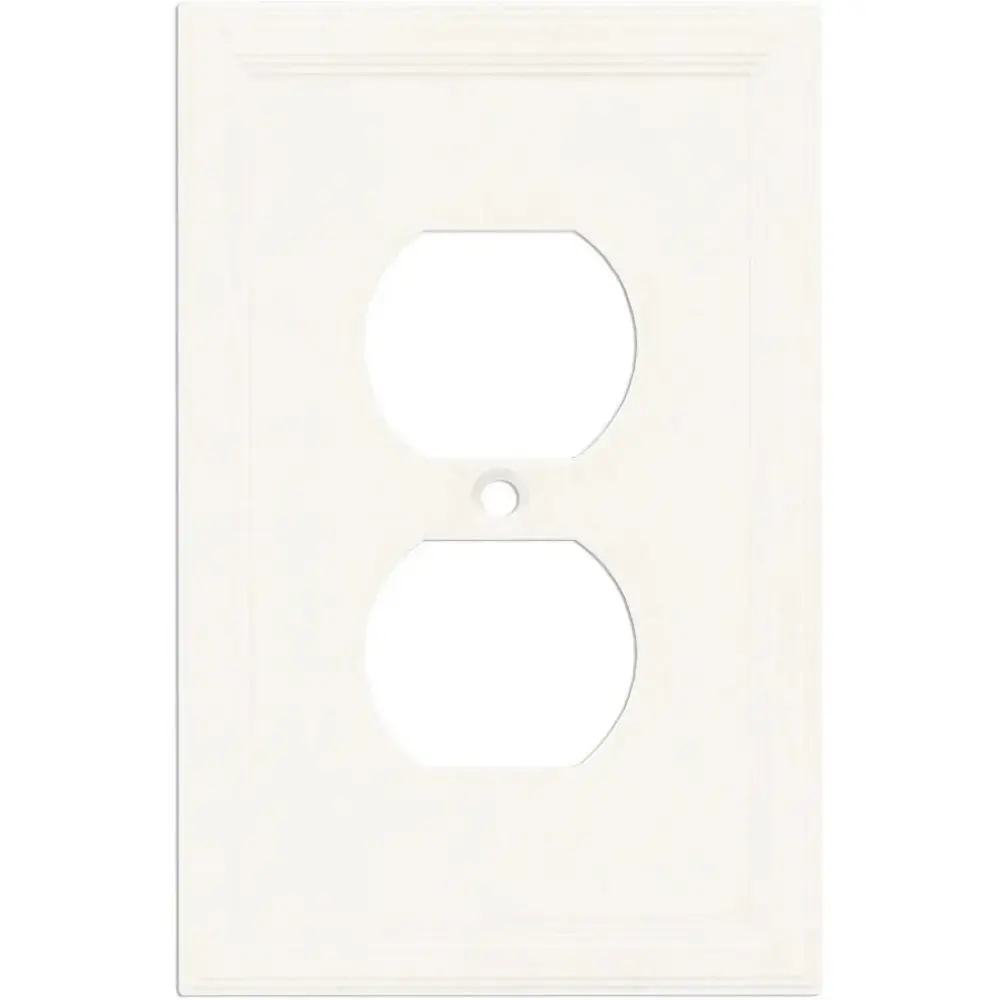 Professional Grade Hampton Bay 1 Gang Duplex Wall Plate Bright Pearl Damaged Box