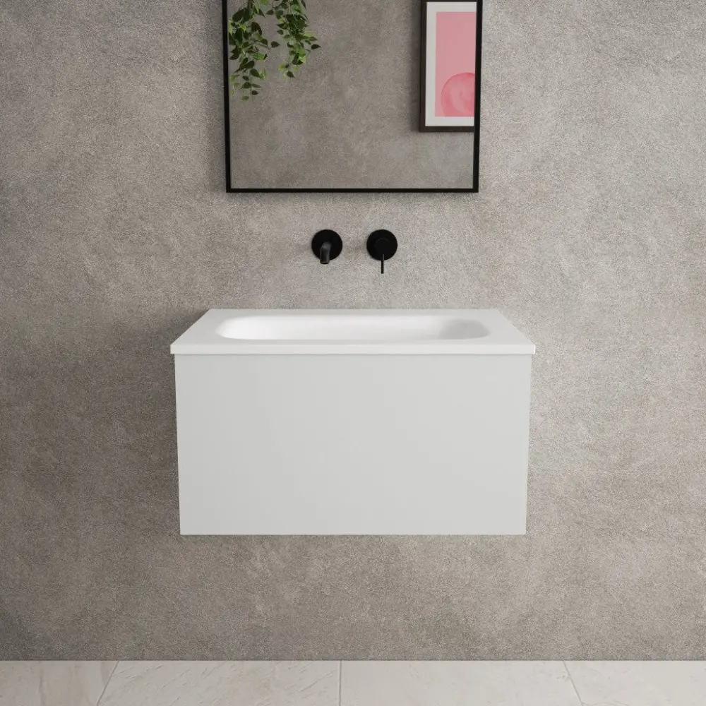 Raffinata One Drawer Vanity Unit Beyondstone Basin - Matt Dove 600mm
