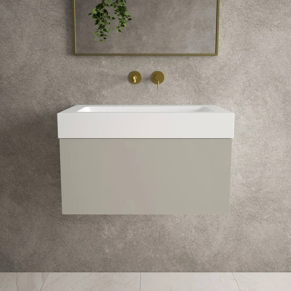 Raffinata One Drawer Vanity Unit Beyondstone BLOC Basin - Matt Stone 700mm
