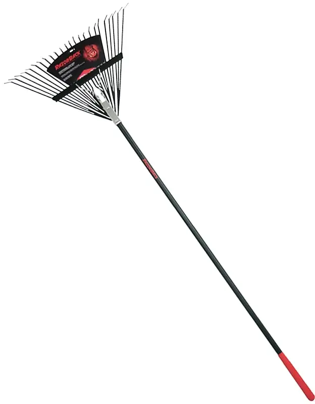 Razor-Back 2915212 Leaf Rake, Steel Tine, 24-Tine, Grp Handle, 54 L Handle
