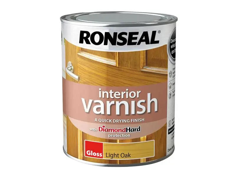 Ronseal Interior Varnish Rapid Dry Gloss Light Oak Gloss 750ml
