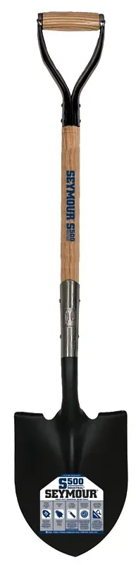 Seymour 49331 Shovel, 9 W Blade, 14 ga, Metal Blade, Ashwood Handle, D-Shaped Handle, 30 L Handle