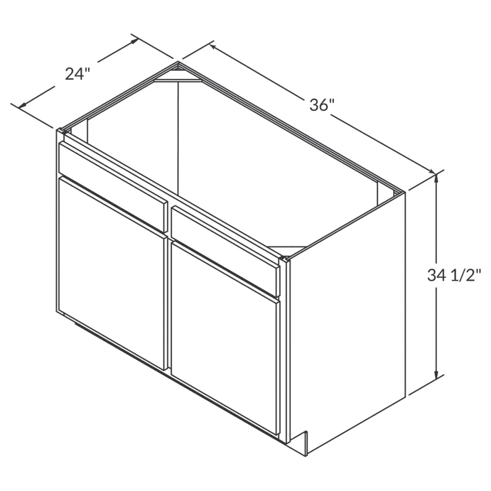 Sink Base Kitchen Cabinet SB36 Newport LessCare 36 . width 34.5 . height 24 . depth