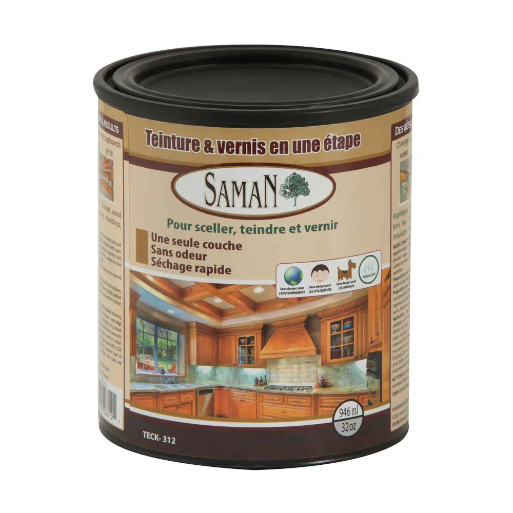 Teak One Step Wood Stain and Varnish, 946 ml