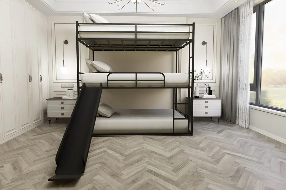 Twin Size House Loft Bed Slide And Ladder - Onyx Brushed Nickel