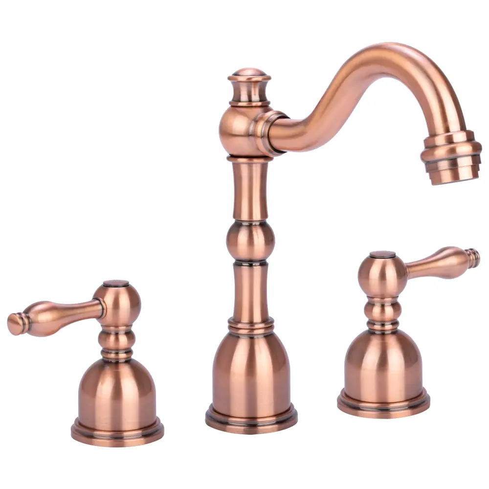 Victorian 8 . Widespread 2-Handle High-Arc Bathroom Faucet Antique Penny