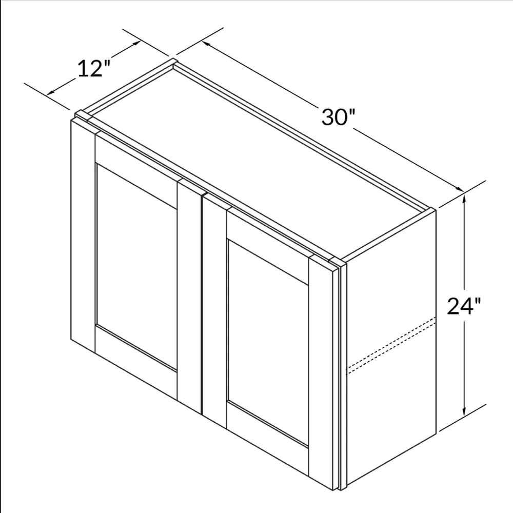 Wall Kitchen Cabinet W3024 Milan Pearl 30 . width 24 . height 12 . depth