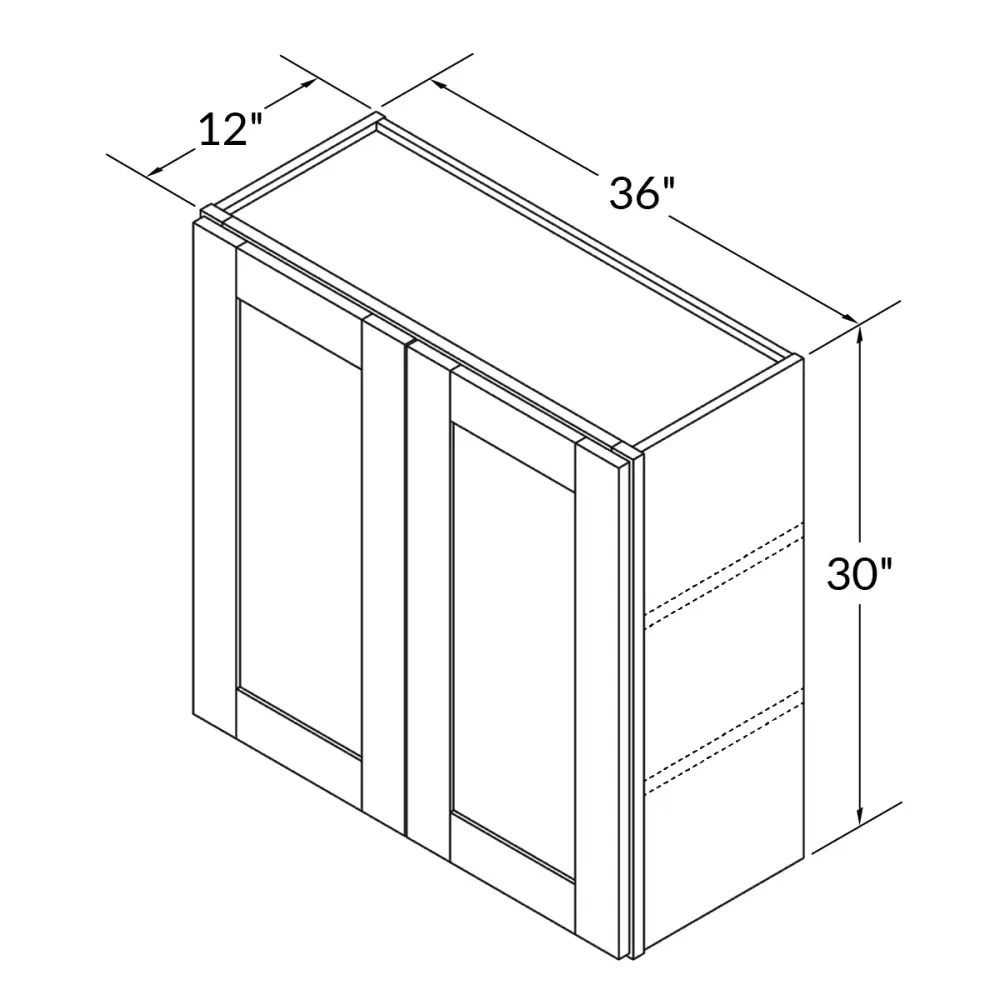 Wall Kitchen Cabinet W3630 Newport LessCare 36 . width 30 . height 12 . depth