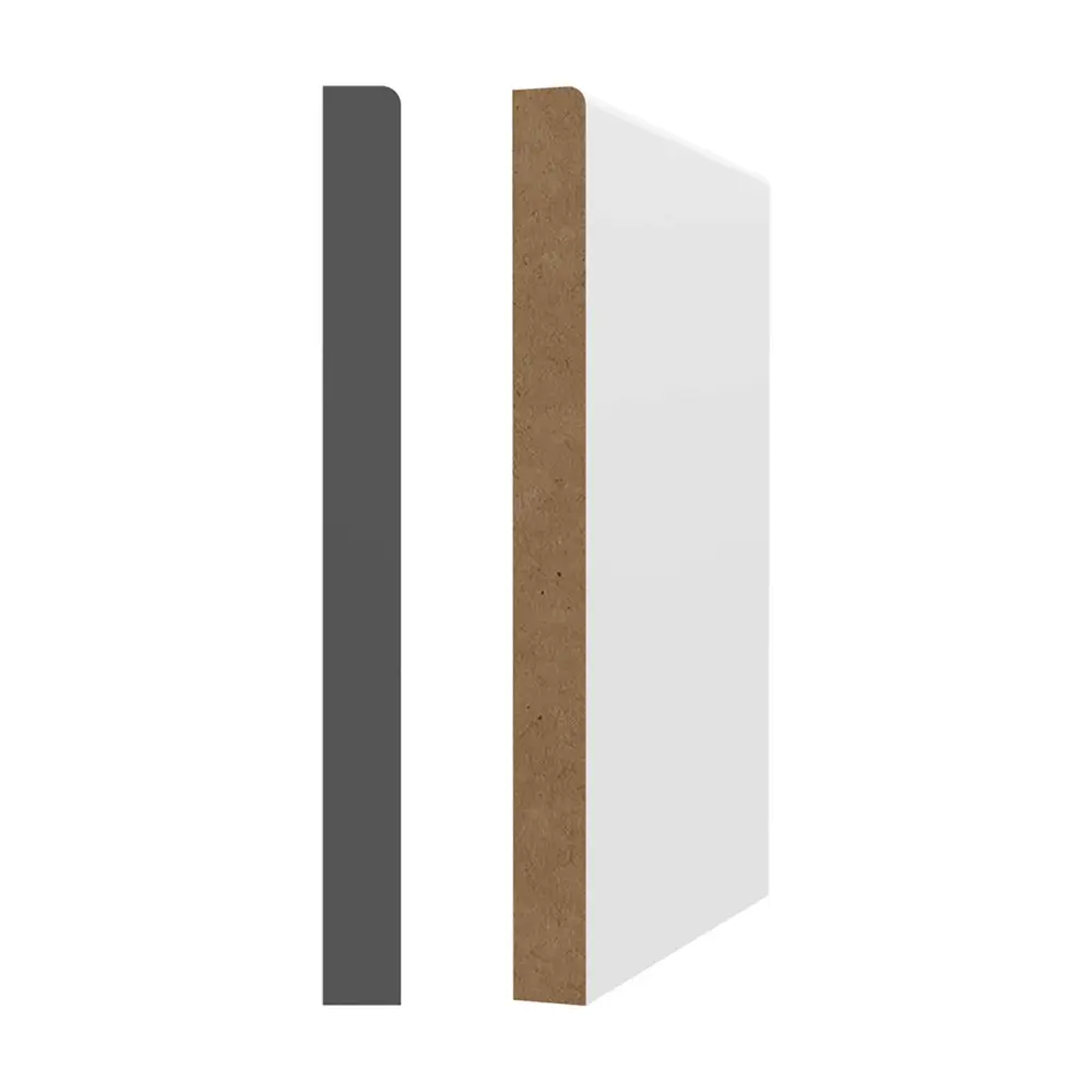 White Primed MDF Baseboard 1/2'' x 5-1/2'' x 8'