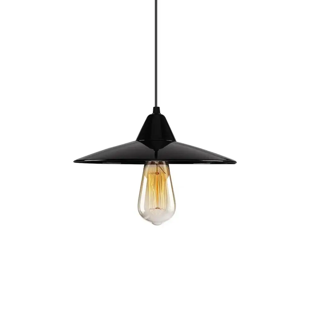 ArtisanFusion Vintage Hanging Pendant - Lacquer Jet-black