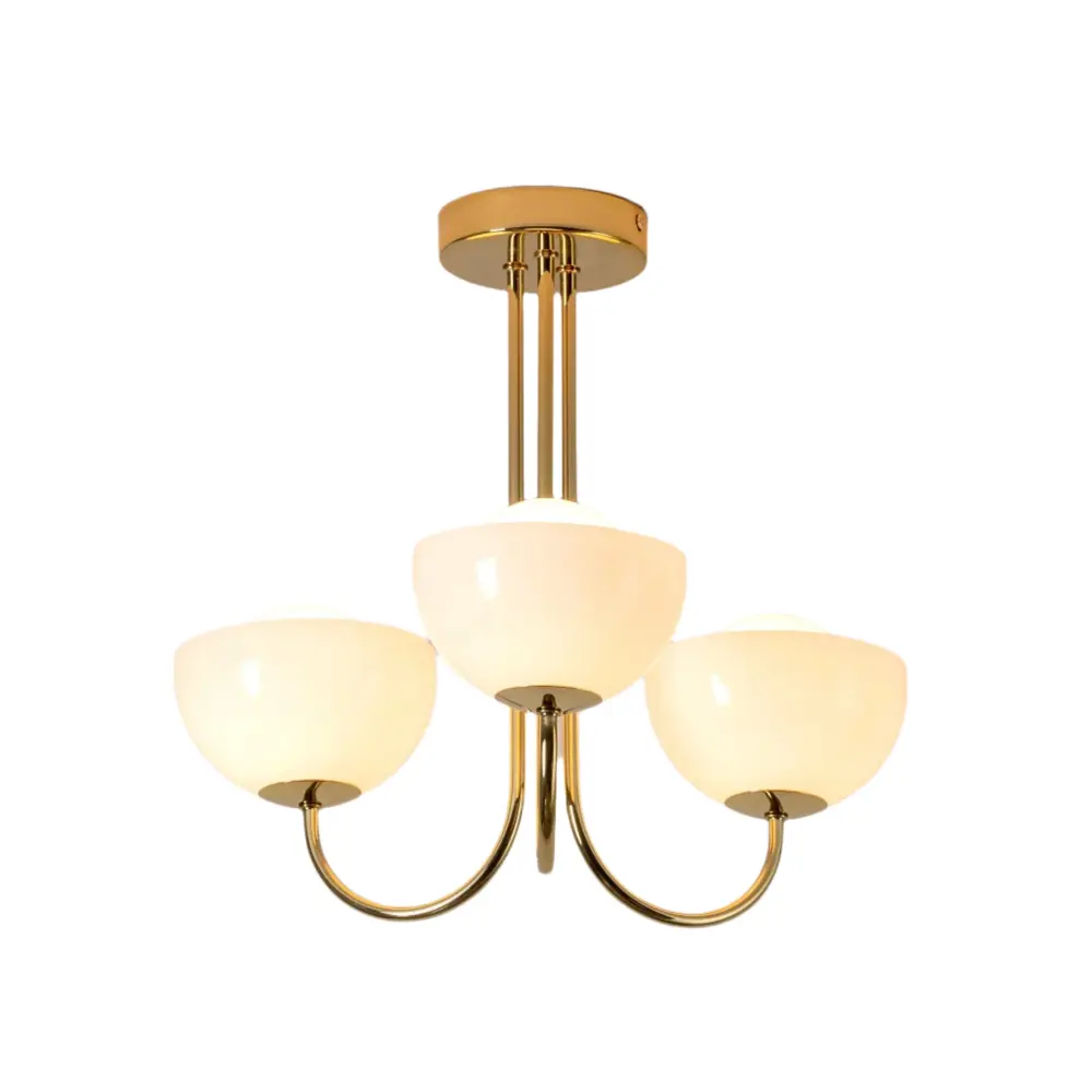 Glass Bowl Ceiling Light - Warm alloy