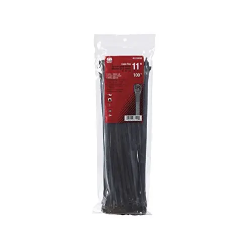 GB Gardner Bender 46-310UVB 11" Onyx UV Resistant Cable Ties 100 Count