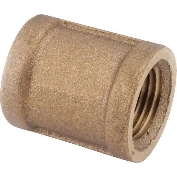 Anderson Adjustable Metals 1-1/4 Inch Threaded Red Brass Coupling, 738103-20 Anderson Metals