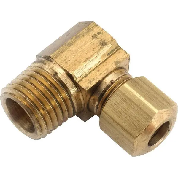 Anderson Compact Metals 1/4 Inch x 1/4 Inch Male 90 Degrees Compression Brass Sweep Elbow, 1/4 Bend, 10 per case, 750069-0...