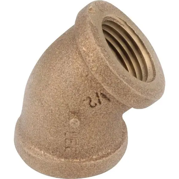 Anderson Easy-Install Metals 3/4 Inch 45 Degrees Red Brass Threaded Elbow, 1/8 Bend, 738107-12 Anderson Metals