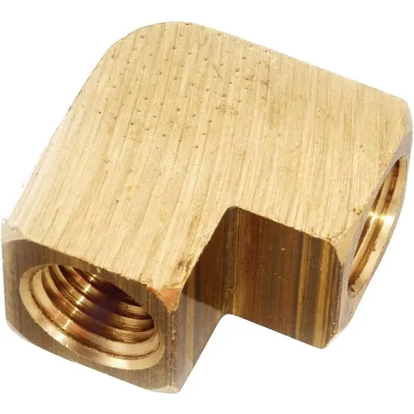 Anderson Fortified Metals 3/8 Inch 90 Degrees Yellow Brass Elbow, FIP, 1/4 Bend, 756100-06 Anderson Metals