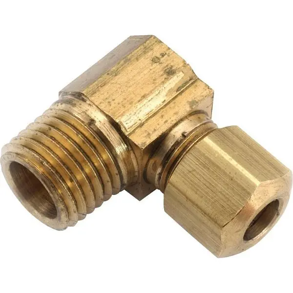 Anderson Improved Metals 1/4 Inch x 1/8 Inch Male 90 Degrees Compression Brass Elbow, 1/4 Bend, 10 per case, 750069-0402 A...