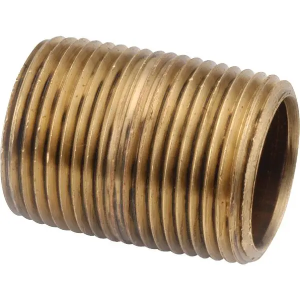 Anderson Knurled Metals 1 Inch x Close Red Close Brass Nipple, 38300-16 Anderson Metals