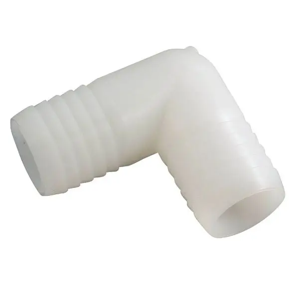 Anderson Metals 3/8 Inch Barb 90 Degrees Nylon Sweep Elbow, 1/4 Bend, 10 per case, 53765-06