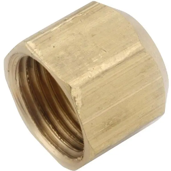 Anderson Metals 1/2 Inch Brass Flare Pipe Cap, 5 per case, 754040-08