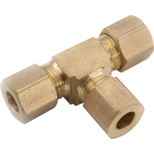 Anderson Metals 7/8 Inch Compression Brass Tee, 750064-14
