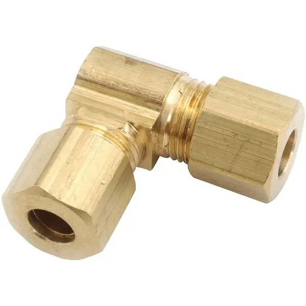Anderson Metals 5/8 Inch 90 Degrees 2-Way Compression Brass Elbow, 1/4 Bend, 750065-10
