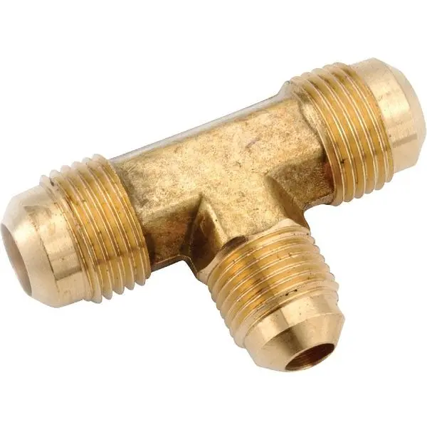 Anderson Metals 1/2 Inch x 3/8 Inch Brass Forged Flare Reducing Tee, 754059-080806