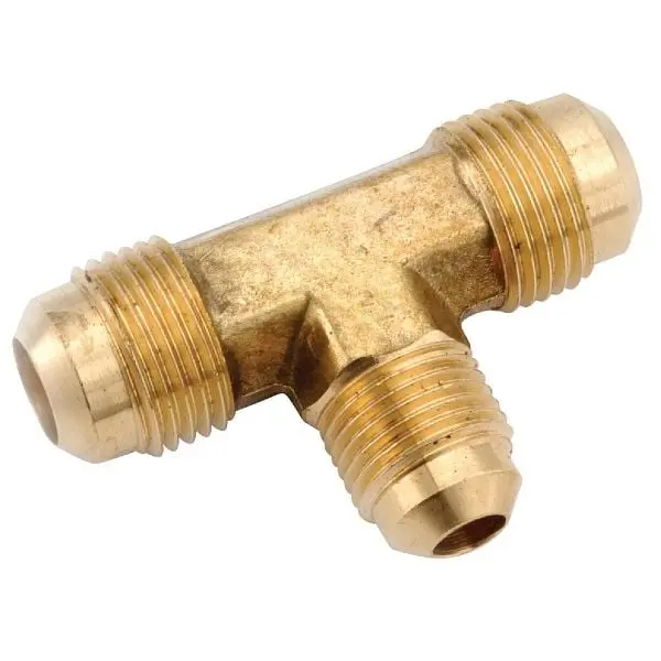 Anderson Metals 1/2 Inch x 5/8 Inch Brass Forged Flare Reducing Pipe Tee, 754059-080810