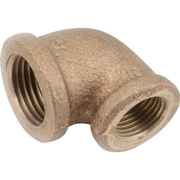 Anderson Metals 1 Inch x 3/4 Inch 90 Degrees Red Brass Sweep Elbow, 1/4 Bend, 738105-1612