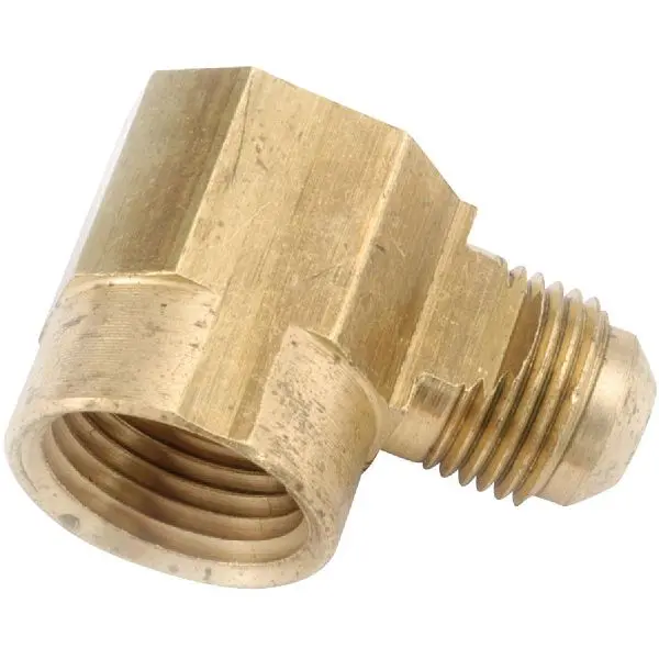 Anderson Metals 3/8 Inch x 1/2 Inch Female 90 Degrees Flare Brass Reducing Elbow, 1/4 Bend, 754050-0608