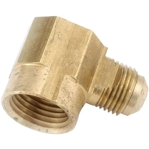 Anderson Metals 1/2 Inch x 3/4 Inch Female 90 Degrees Flare Brass Elbow, 1/4 Bend, 754050-0812