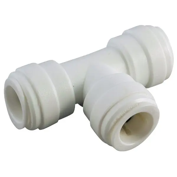 Anderson Metals 5/8 Inch x 5/8 Inch x 5/8 Inch Push- Plastic Straight Tee, 53064-10