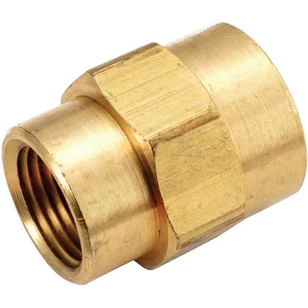 Anderson Metals 1/2 Inch x 1/4 Inch Yellow Brass Reducing Repair Coupling, 756119-0804