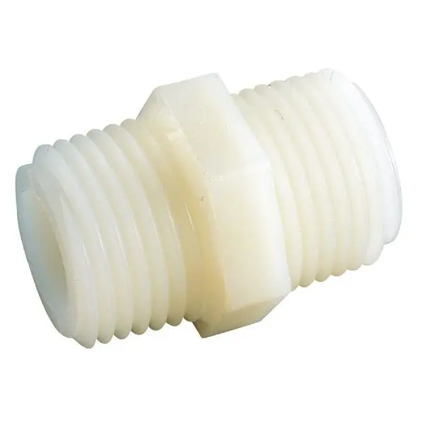 Anderson Metals 3/8 Inch Nylon Hex Nipple, 10 per case, 53622-06