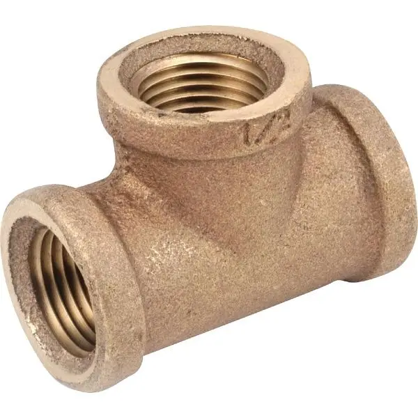 Anderson Metals 1 Inch Red Brass Threaded Tee, 738101-16
