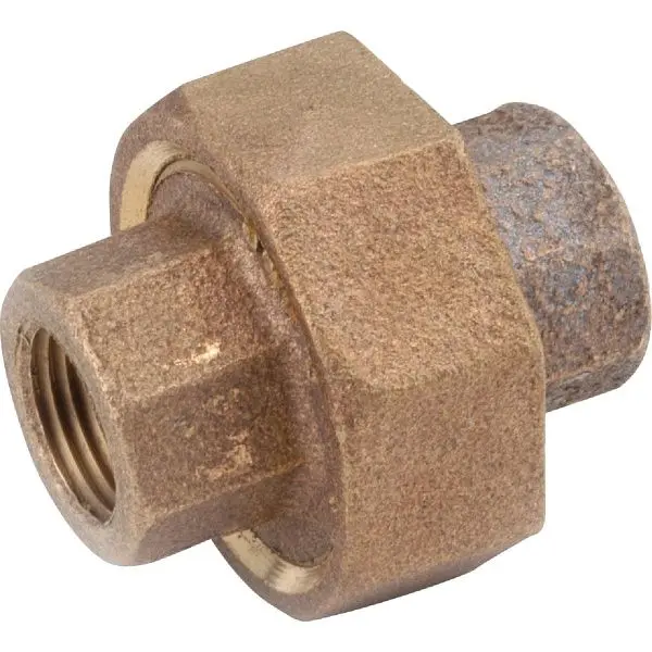 Anderson Metals 3/8 Inch Red Brass Threaded Pipe Union, 738104-06