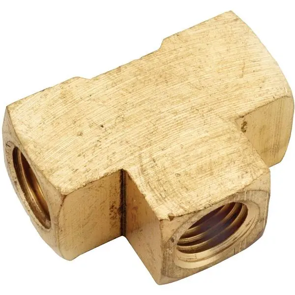 Anderson Metals 3/8 Inch Yellow Brass Barred Tee, 756101-06