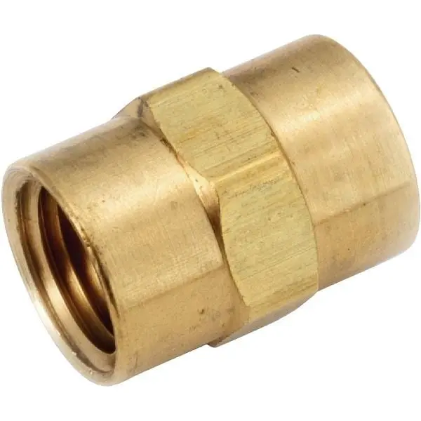 Anderson Metals 1/4 Inch Yellow Brass Coupling, 756103-04