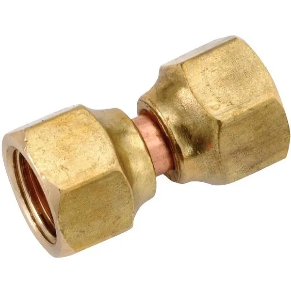 Anderson Metals 1/2 Inch Yellow Brass Flare Swivel Quick-Connect Union, 754070-08