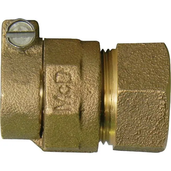 Anderson Smooth-Operating Metals 1 Inch CTS x 1 Inch FIPT Yellow Brass Low Lead Connector, 74754-22 B Anderson Metals