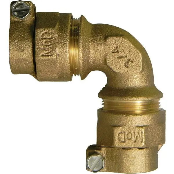 Anderson Unique Metals 1 Inch 90 Degrees Brass Elbow, CTS Polyethylene Pipe Connector, 1/4 Bend, 400439 Anderson Metals