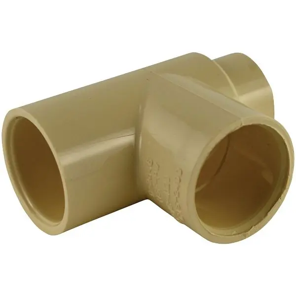 Charlotte Advanced Pipe 3/4 Inch x 1/2 Inch x 3/4 Inch Solvent Weldable CPVC Tee, CTS 02400 2200HA Charlotte Pipe